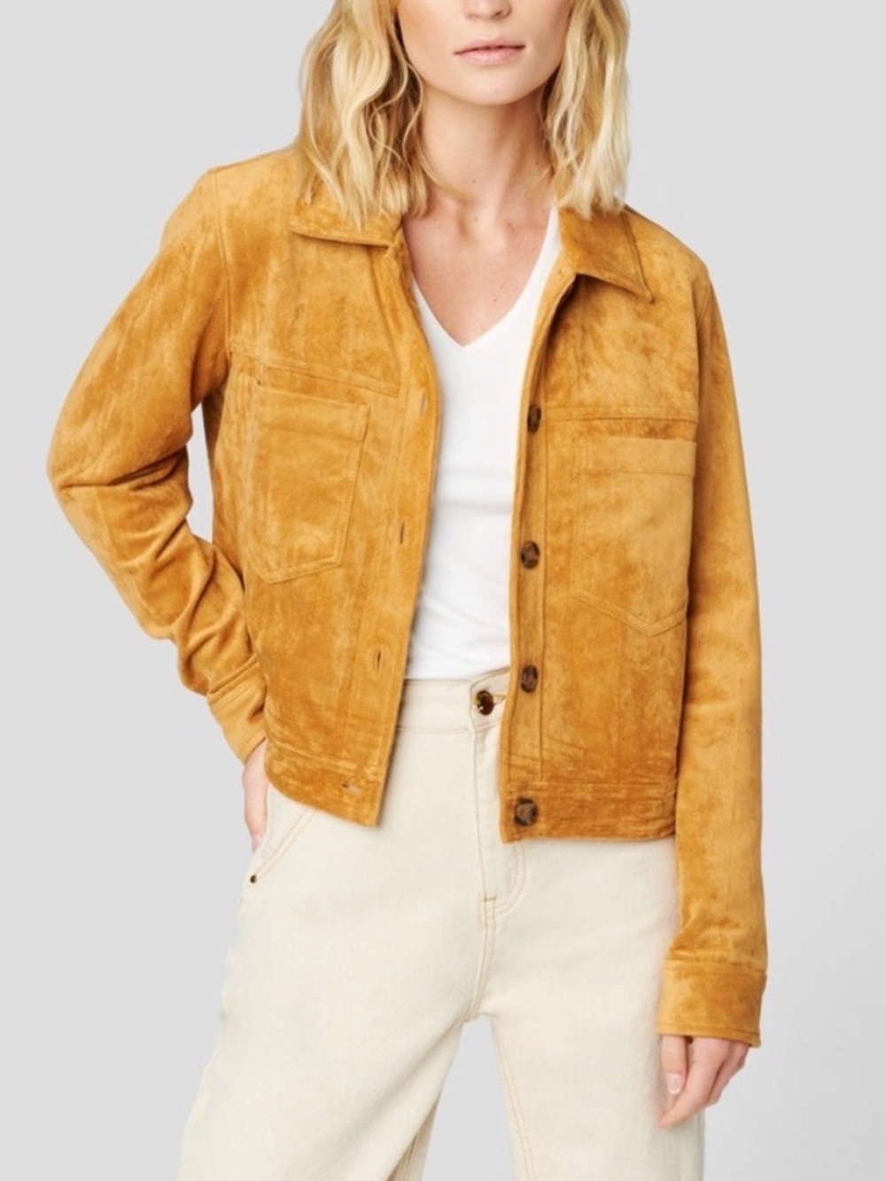Blank NYC Vegan Suede Button-Up Jacket